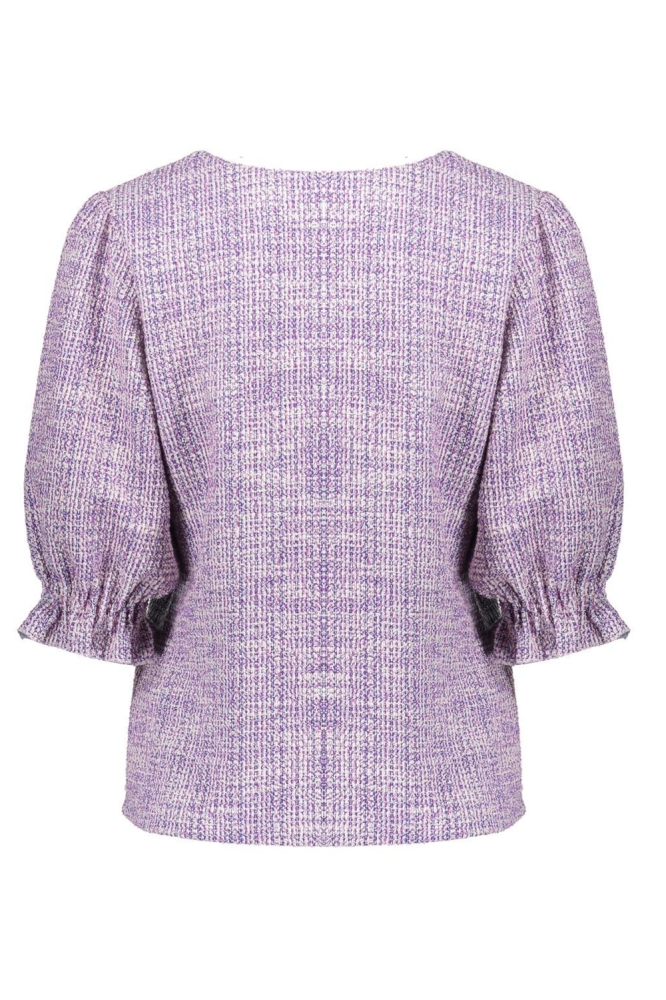 TWEED GEWEVEN TOP MELANGE 53207 20 Off-White/Lilac